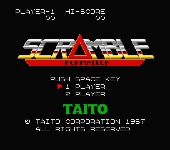 Scramble Formation title screen for MSX2